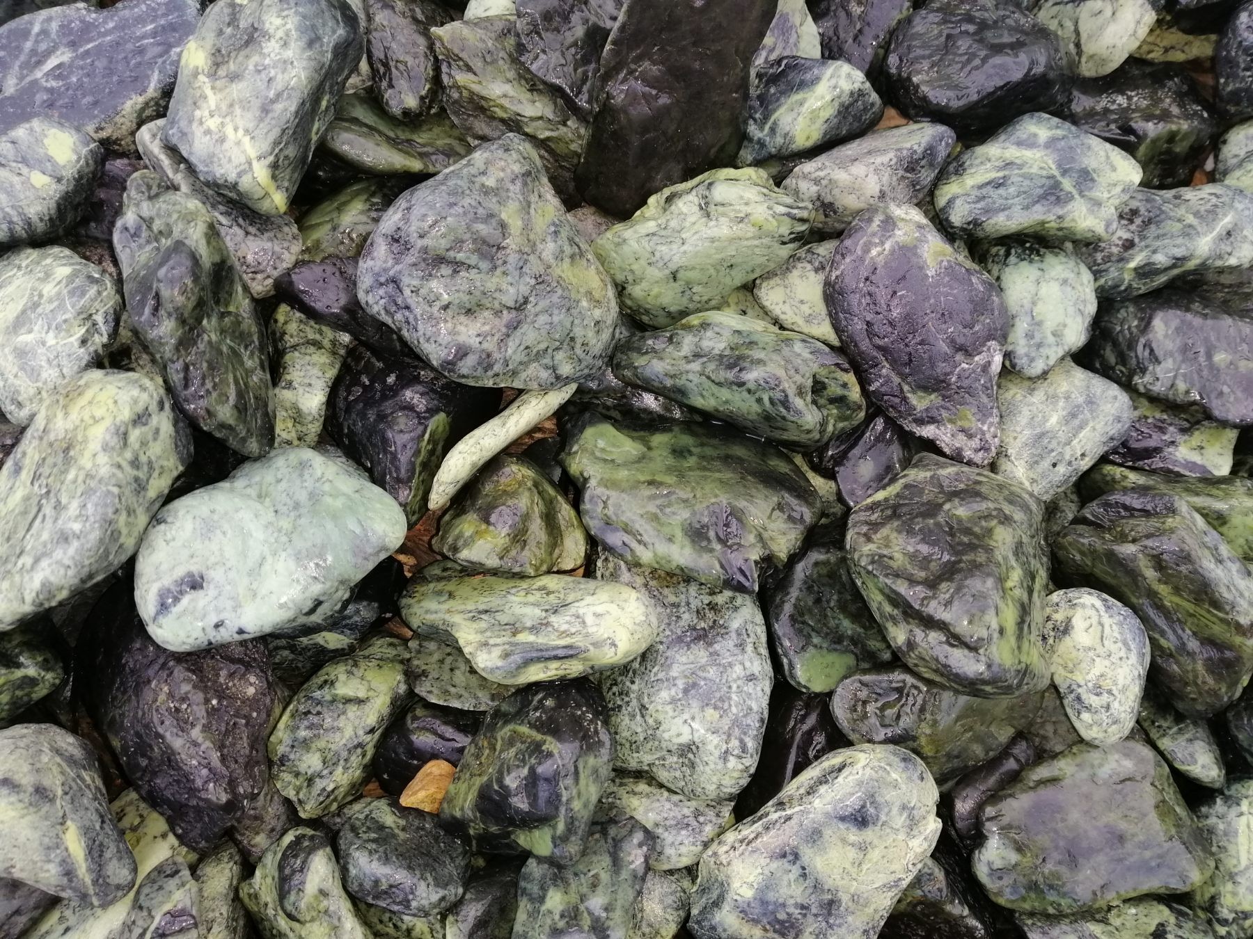 Галька мармур Royal Verde зелена (Греція)