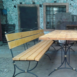 Cадовый набор кованой мебели : стол + 3 лавки MS-NS-101